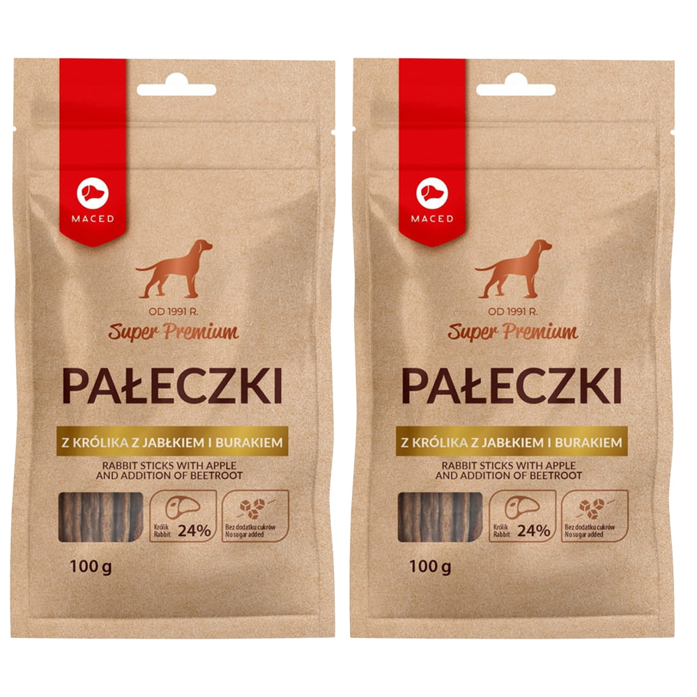 Maced Przysmak dla Psa Pałeczki z Królika z Jabłkiem i Burakiem 2x100g
